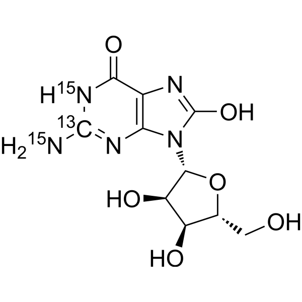 8-Hydroxy guanosine-13C,15N2